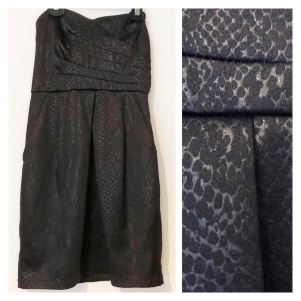 Dynamite Little Black Strapless Snakeskin Pattern Sexy Dress!!! Size 3